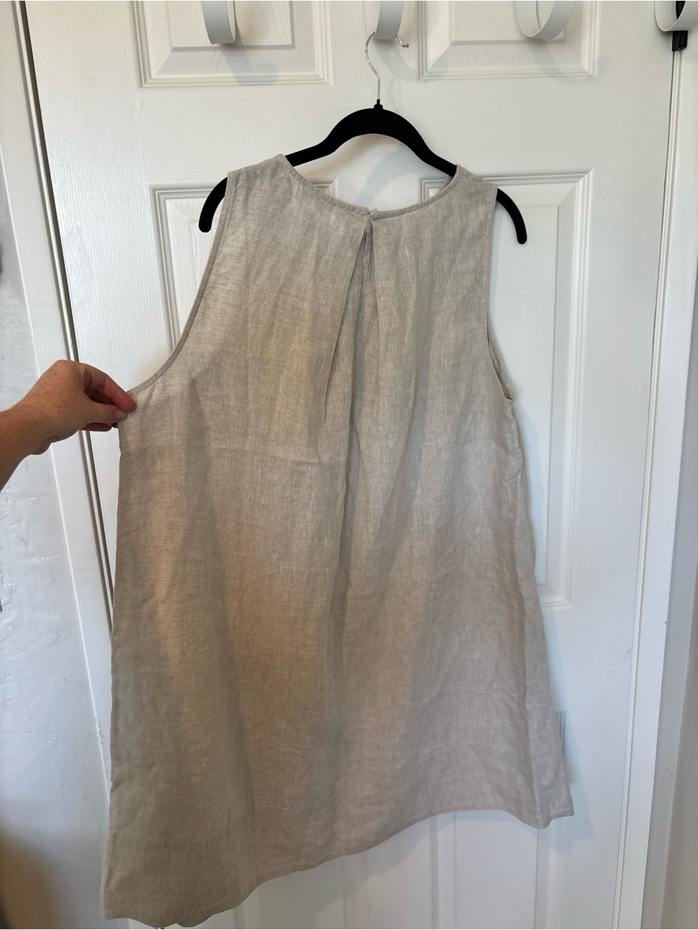 Madewell Sleeveless Mini Shift Dress in Light Beige Linen Transitional - Picture 5 of 11
